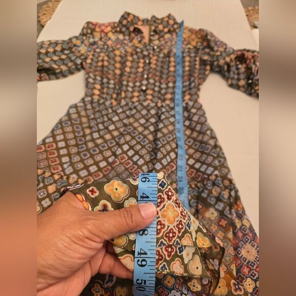 Peter Piloto Green Floral 100% Silk Maxi Button Dress Size 2 - Picture 5 of 8